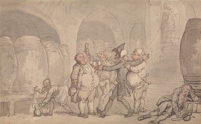 Dr. Syntax Vrijgemaakt van de Kelder door Thomas Rowlandson